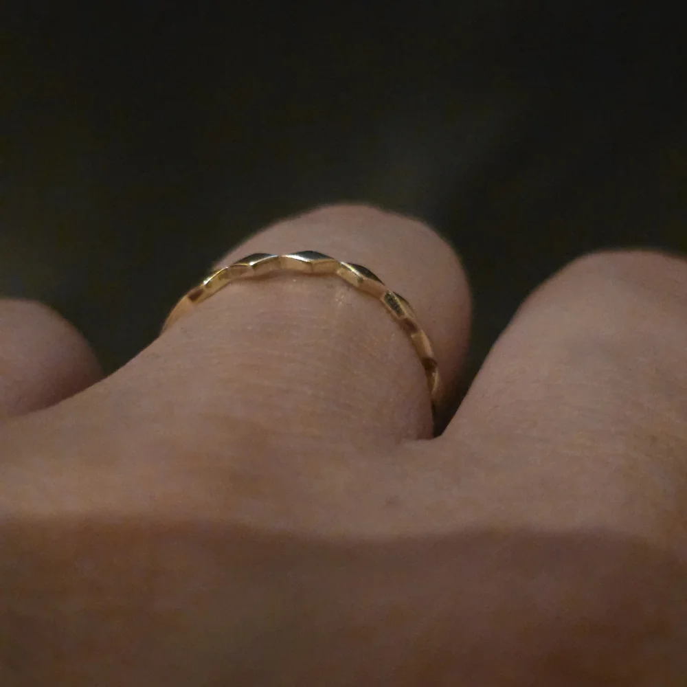 14K Gold Faceted Dainty Ring - Picture 9 of 9